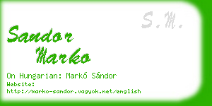 sandor marko business card